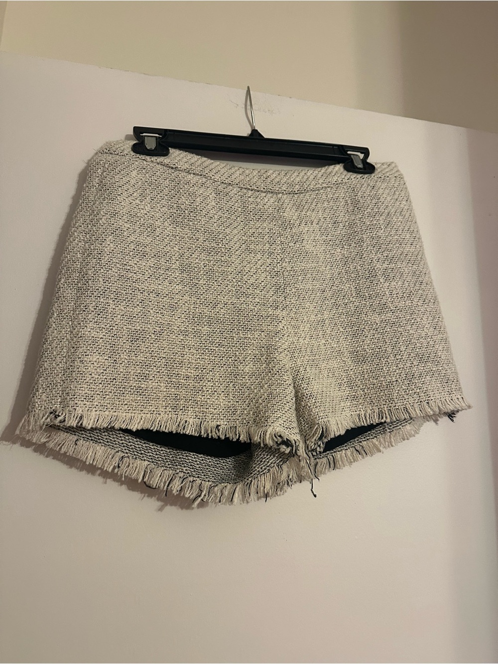 Free People Tweed High Waisted white shorts raw hem